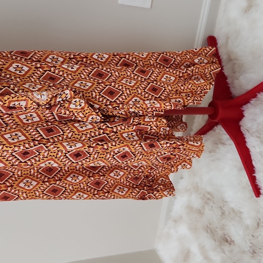 LAST QUEEN paris long sleeve dress abstract browns - Picture 7 of 14